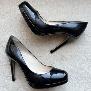 L.K. Bennett Sledge Platform Black Patent Leather Pump Shoes Women EU 36 US 5.5